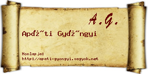 Apáti Gyöngyi névjegykártya